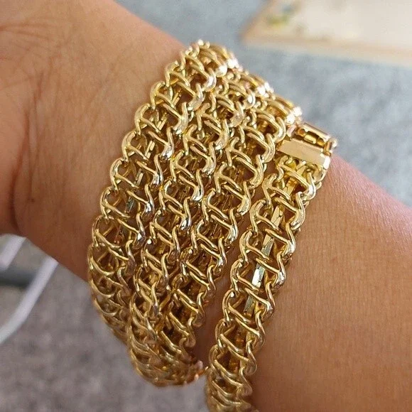 Untested Gold Tone Chunky Treble Chain Necklace Versatile Belt Bracelet - Picture 8 of 8